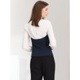 thumbnail image 4 of Chaleco de mujer con cuello halter, chaqueta sin mangas vintage con botones, chaleco de traje elegante Azul oscuro XS, 4 of 6