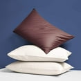 thumbnail image 5 of Zippered Satin Pillow Cases for Hair and Skin, Luxury Queen Hidden Zipper Pillowcases Set of 2, 20 x 30 Inches, Dark Brown, 5 of 7
