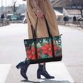 thumbnail image 4 of FORMRS Canvas Laptop Tote Bag for Women with 15.6" Computer Compartments Shoulder Handbag, Christmas Poinsettia, 4 of 7