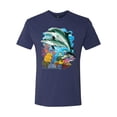 thumbnail image 2 of Pair of Dolphins Swimming in Ocean Animal Lover Mens Premium Tri Blend T-Shirt, Vintage Navy, Large, 2 of 3