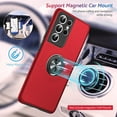 thumbnail image 5 of Shockproof for Galaxy S21 Ultra Case 5G, [Heat Dissipation] [No Fall-Off Kickstand] 360°Metal Ring Military Grade Protection Phone Case with Samsung Galaxy S21 Ultra 6.8 Inch, Red, 5 of 6