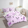 thumbnail image 3 of Feelyou Kids Santa Claus Bedding Comforter Set 7pcs, Dreamy Fairy Tale King Bedding Sets, Purple Christmas Gifts Reversible Bed Sheets, Super Cozy Room Decor, 3 of 7