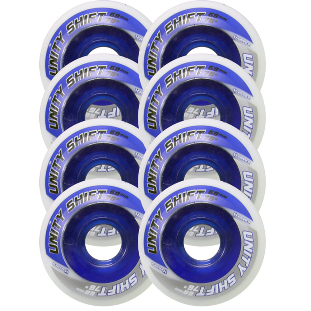 HYPER Inline Skate Wheels 68mm 76a UNITY SHIFT ROLLER HOCKEY x8 Blue