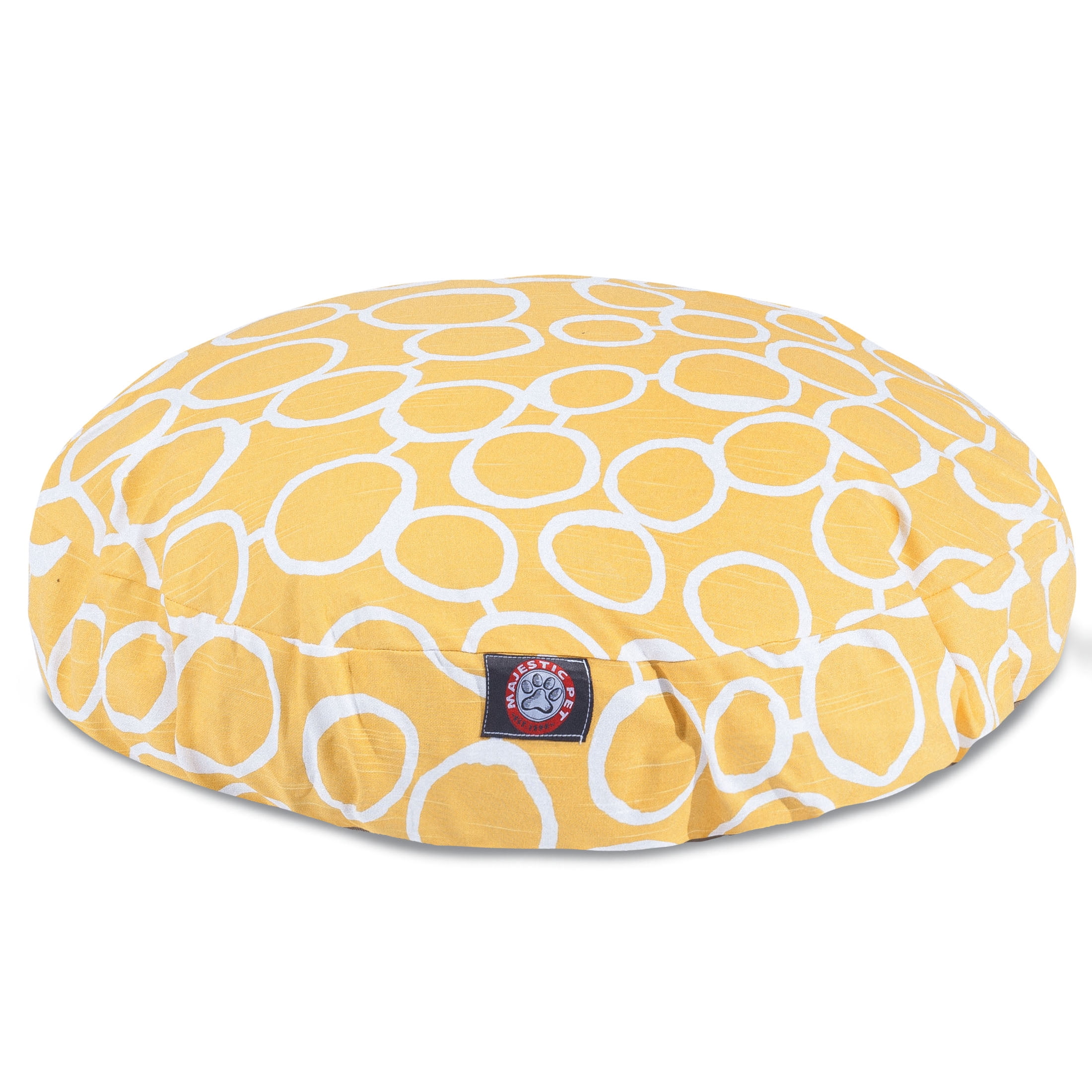 Majestic Pet Fusion Round Dog Bed Cotton Twill Removable Cover Yellow Large 42 x 42 x 5