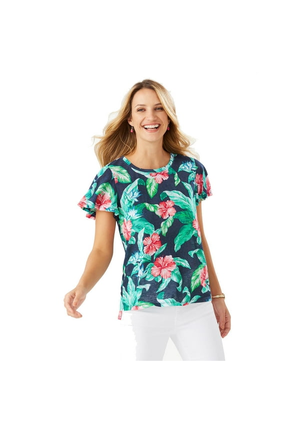 Floristic Approach Lana Top, Island Navy, Small