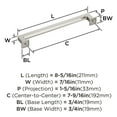thumbnail image 6 of Amerock Lintel 7-9/16 inch (192mm) Center-to-Center Satin Nickel Cabinet Pull, 6 of 7