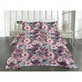 thumbnail image 2 of Ambesonne Floral Quilted Coverlet 2 Pcs, Exotic Hibiscus Flowers Art, Twin Size, Pink Plum and Pale Blue, 2 of 4