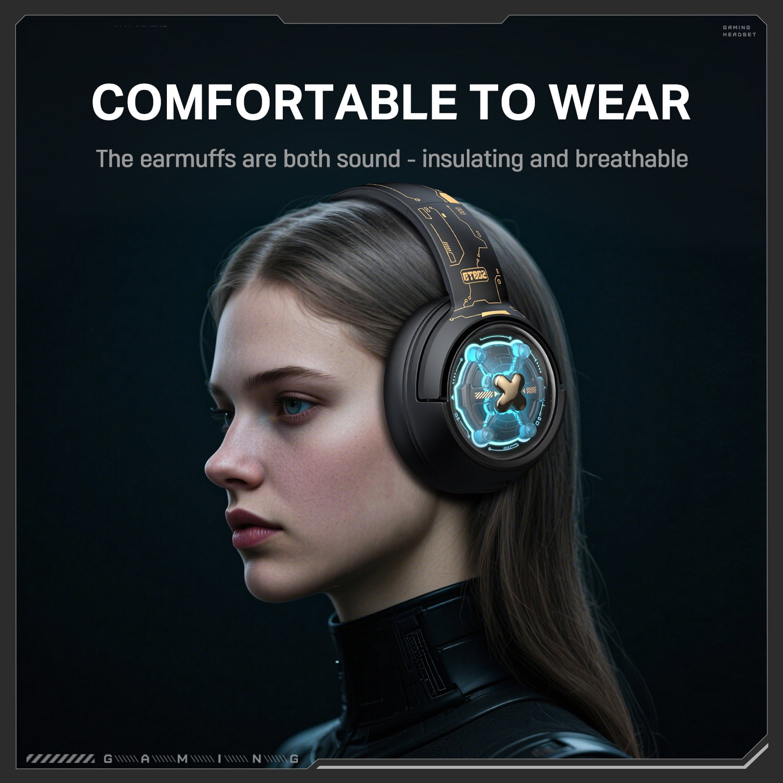 Siivton Wireless Gaming Headset with 2.4G Dongle & Bluetooth 5.3, 50mm Driver, 1000mAh Battery, 20H Playtime, Noise Cancelling Mic for PS5,PS4,Switch,PC,Phone