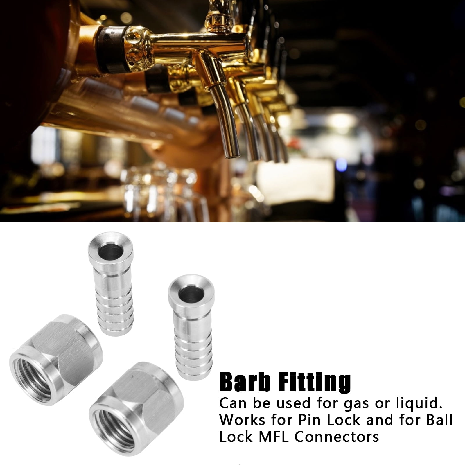 Beer Brewing Kegging Tools KXIUOA Stainless Steel Barb Fitting,Barbed Nut Sets,Barb Disconnects