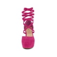 thumbnail image 6 of BLISSFUL STEP Women's Pumps Block Heels Platform Strappy Lace up Pumps Hot Pink 8, 6 of 8