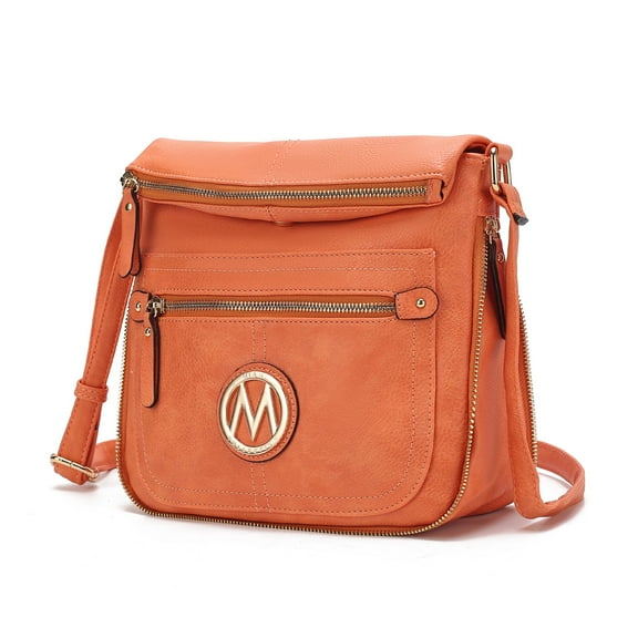 MKF Collection Luciana Women's Crossbody Bag, Vegan Leather Shoulder Bag Handbag Purse for Travel, Work and School by Mia K - Orange
