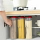 thumbnail image 5 of Recipiente para pasta 1 unidad 30 x 14 x 10 cm tarro alto hermético con tapa organizador de despensa de plástico transparente para espaguetis harina cereales granos de café, 5 of 7