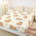 thumbnail image 3 of Castle Fairy Kawaii Capybara Full Size Sheets,Cute Floral Wildlife Bed Sheets, 3 of 7