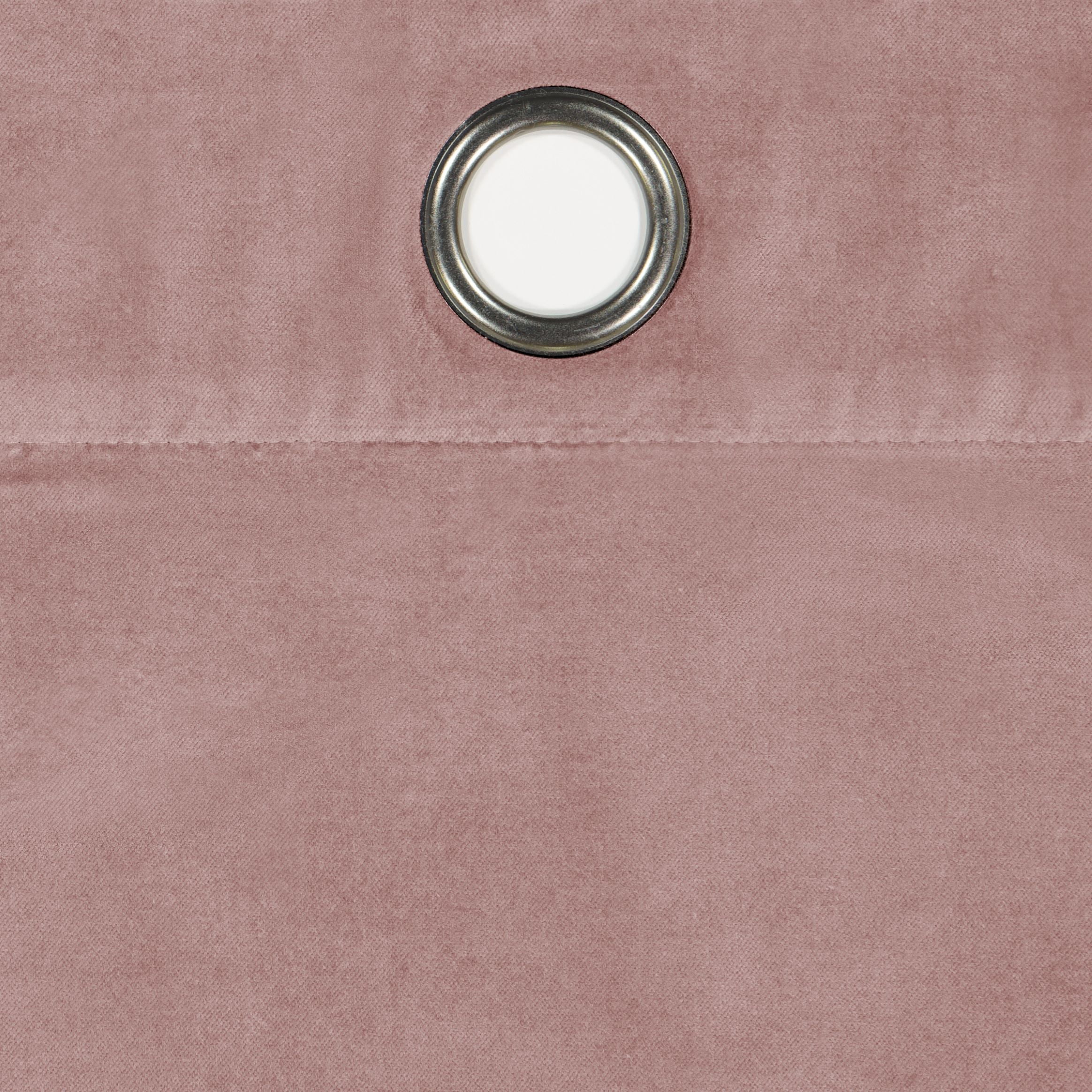 Eclipse Luxury Cotton Velvet, 100% Blackout, Grommet, Single Curtain Panel, 50"x108", Dusty Rose