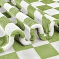 thumbnail image 3 of Green Checkered Blanket, Ultra Soft Fleece Checkered Throw Blanket for Couch Bed and Travel, Luxury Green Throw Blankets for All Seasons (Green,60"x80"), 3 of 6