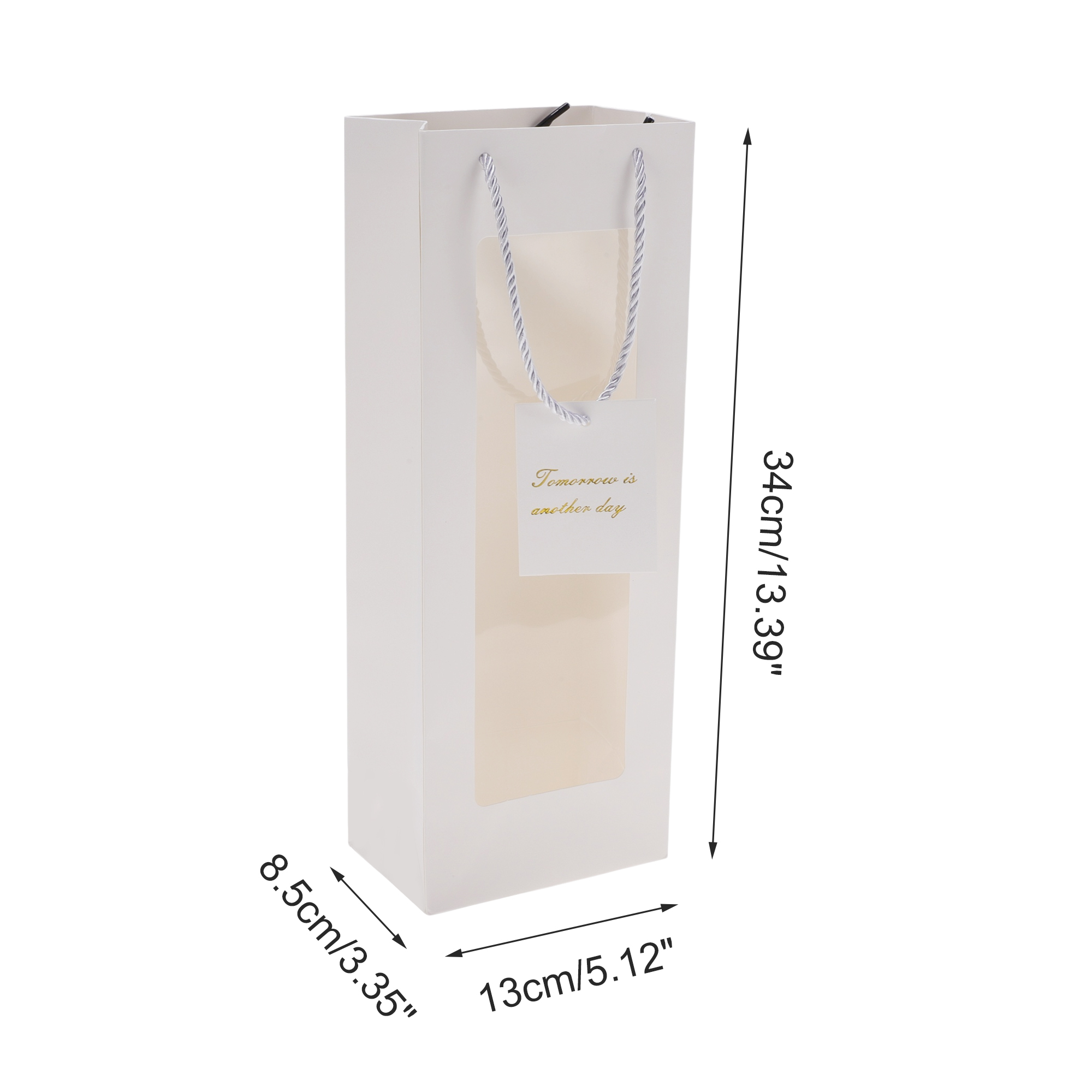 Unique Bargains Simple Design Gift Bags 4 Pcs for Various Occasions White