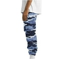 thumbnail image 4 of JURANMO Mens Relaxed Fit Cargo Pants Fashion Camo Print Straight Sweatpants Casual Lightweight Outdoor Hiking Jogger Pant with Pockets Light Blue XL Summer Clearance Prime, 4 of 8