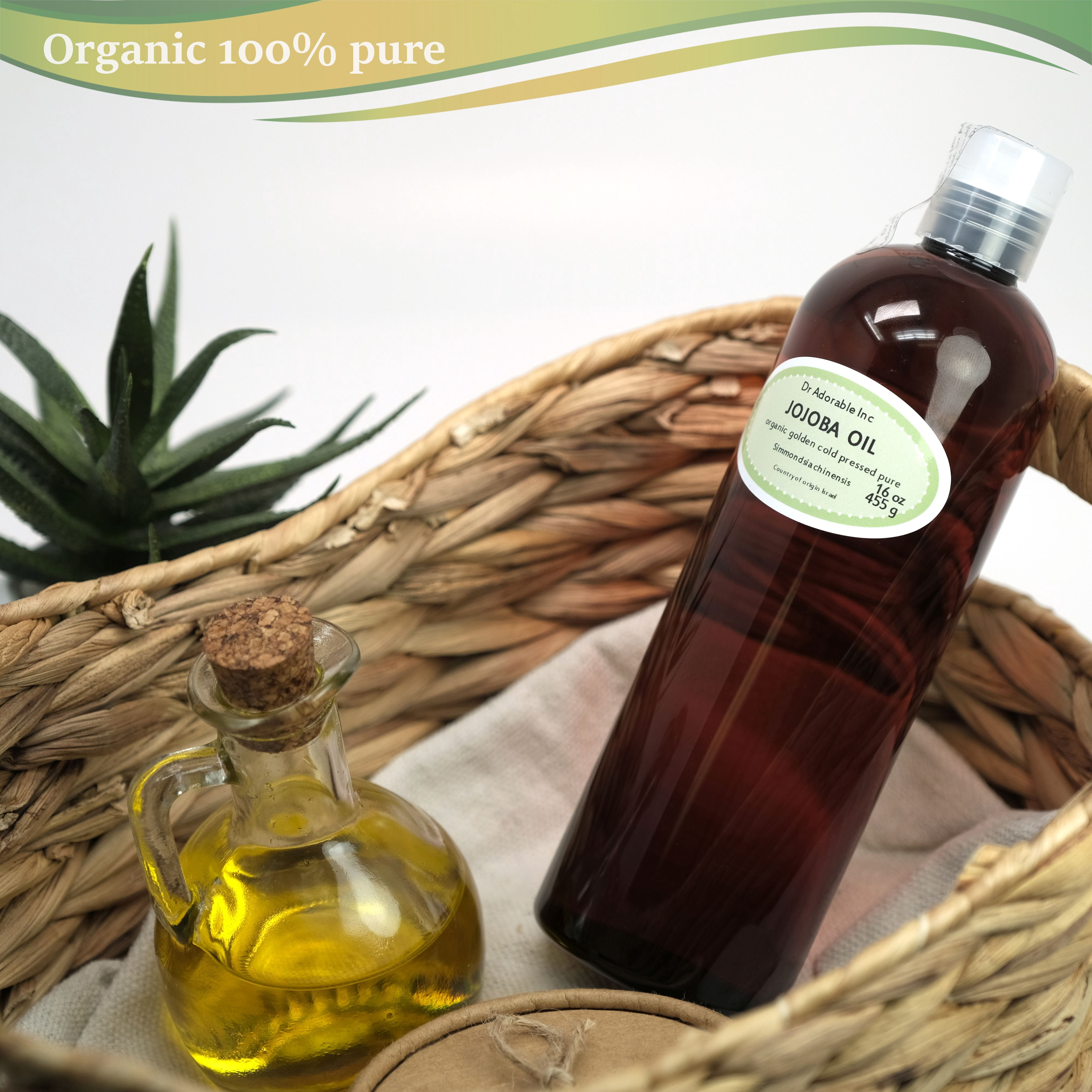 Dr Adorable - 16 oz - Jojoba Oil Golden Unrefined - 100% Pure Natural Organic Cold Pressed