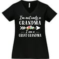 thumbnail image 3 of Inktastic I'm Not Only a Grandma I'm a Great Grandma with Flowers Women's Plus Size V-Neck T-Shirt, 3 of 5