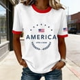 thumbnail image 2 of Rggeeun Women'S Shirts American Flag Graphic & 1776-2026 Letter Print Short Sleeve Crew Neck For 4Th Of July Daily Workout Vintage Liberty Tee,White,Xxxxxl, 2 of 4