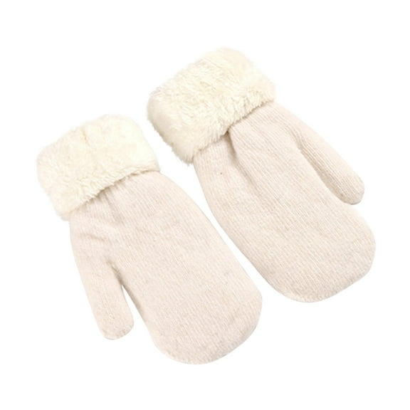 ShomPort Mittens for Womens Fleece Lined Solid Color Cute Fall Winter Thermal Soft Running Cycling Thick Gloves