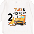 thumbnail image 3 of Inktastic Two and Digging It Bulldozer 2nd Birthday Toddler Sweatshirt, 3 of 4