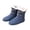 Blue, variant on Womens Winter House Slipper Socks Fleece Lined Cable Knit Non Slip Gripper Sole Geometric Pattern Fold Cuff Blue S