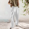 thumbnail image 2 of Bibifish Womens Pants Satin Silk High Waist Drape Sports Pants Casual Loose Fit Straight Wide Leg Long Trousers With Pockets, 2 of 6