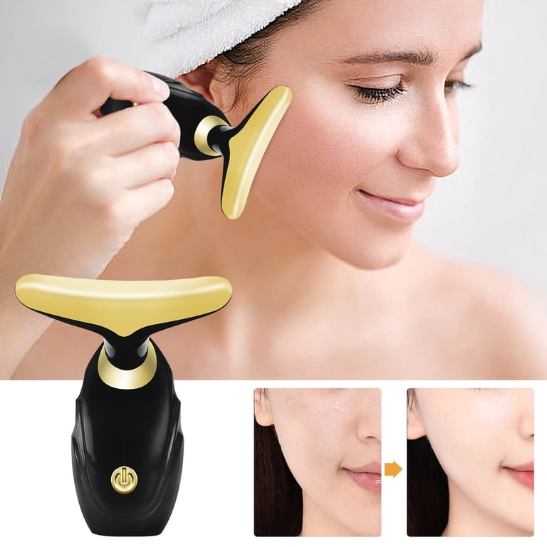 vibration massage on face Neck Face Massager, Skin Care Face Massage Tool, 3-in-1 Facial Massager, Face Sculpting Tool with Thermals, Vibration (Pink) main image 0