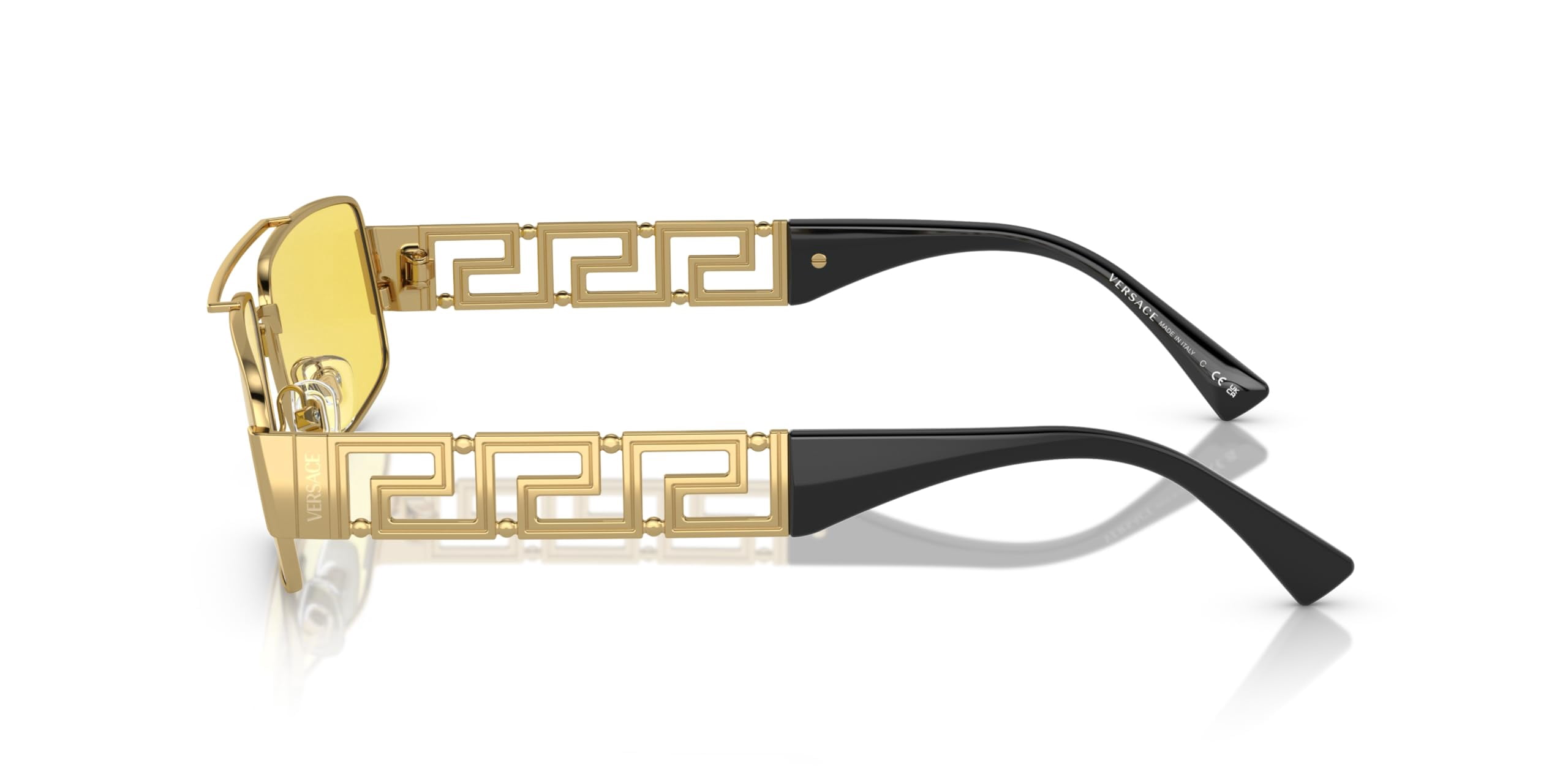 Versace Yellow Mirror Rectangular Men's Sunglasses VE2257 1002C9