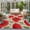 Beige, Rose Red, Sage Green, Oatmeal, variant on Round Rugs 4Ft, Red Flowers Round Area Rug Washable Indoor Throw Carpet, Country Botanical Poppy Blossom Floral Beige Soft Non Slip Circle Rug for Kitchen Nursery Room Home Decor Aesthetic