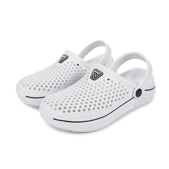 Lusa Mens Closed Toe Hollow out Slippers with a Heel Strap Summer Lightweight Breathable Casual Hole Shoes for Daily Wear Unisex Solid Color Stylish Comfort Garden Beach Clogs White 45