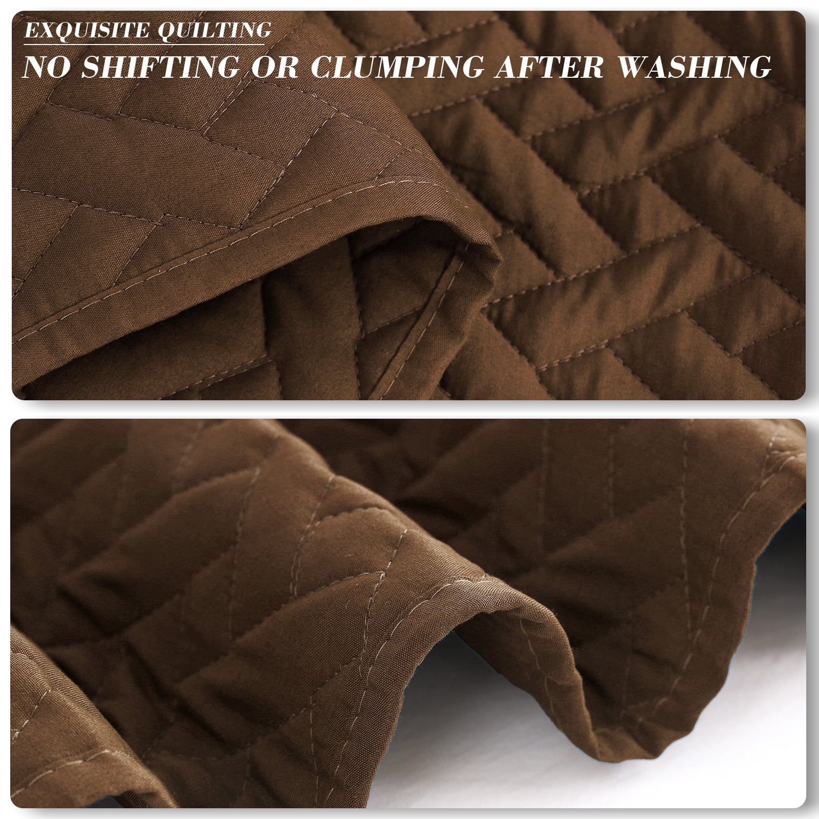 Exclusivo Mezcla 3-Piece Queen Size Quilt Set, Basket Quilted Bedspread/Coverlet/Bed Cover(90"x 96", Brown)