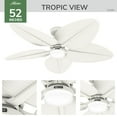 thumbnail image 5 of Hunter - Tropic View Indoor/Outdoor Ceiling Fan With Light, Wall Control, 52-inch, Matte White, Tropical-style, 6-speed DC Motor, 52999, for Porches, Bathrooms, 5 of 16