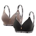 thumbnail image 4 of Sakmal Bralettes for Women with Support Minimizer Brown Plus Size Stretch Womens Bras XL,2-Pack, 4 of 4
