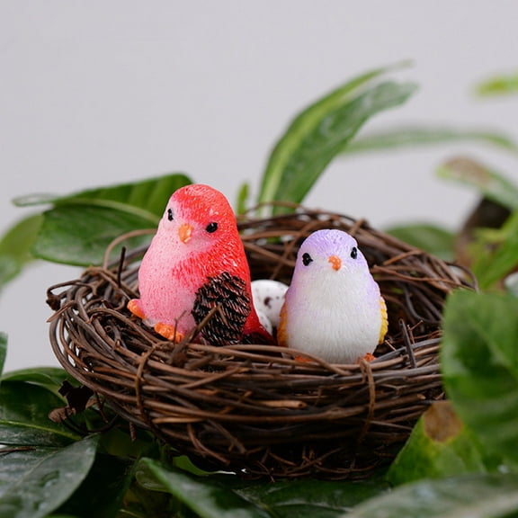 HOMOBABE Resin Bird Figurines Assorted Color General Users Indoor Decoration 8Pcs 1.1X0.9In