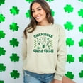 thumbnail image 3 of Unisex Shamrock and Roll Sweatshirt, St. Patrick's Day Casual Pullover, Green Graphic Crewneck, Lucky Clover Sweater, Irish Music Top, 3 of 7