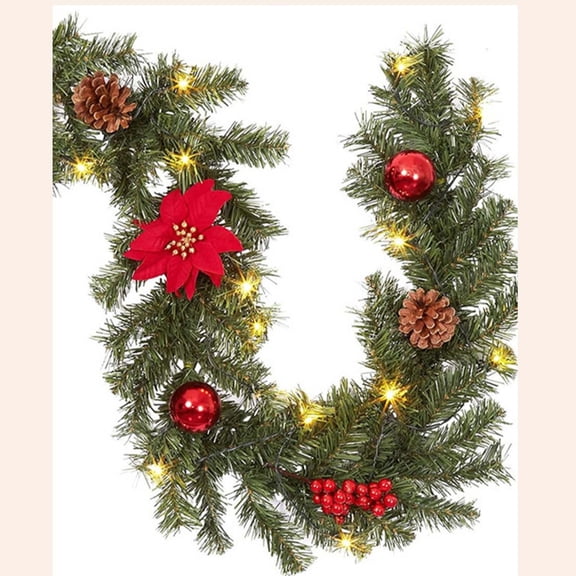 2026 Christmas Indoor Home Decor Simulated Green Rattan Family Fireplace Decoration Christmas Thanksgiving Artificial Decoration Christmas Red Fruit Rattan