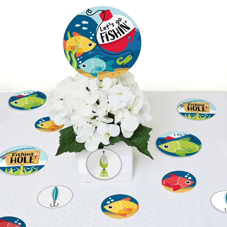 Big Dot of Happiness Let's Go Fishing - Fish Themed Birthday Party or Baby  Shower Giant Circle Confetti - Party Decorations - Large Confetti 27 Count