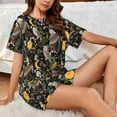 thumbnail image 5 of Yiaed Owls And Plants Print Short Sleeve Pajama Sets for Women Casual Crew Neck 2 Piece Lounge Sets Women's Short-Sleeved Pajama-XX-Large, 5 of 5