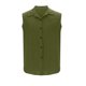 thumbnail image 3 of Top Abrigo Hombres Color Sólido Versátil Botón Solapa, Blusa sin Mangas de Lino de Algodón para el Verano, 3 of 6