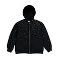 thumbnail image 3 of Bedazzled Hoodie Zip up Casual Fashion Men Women Long Sleeve Sparkly Hoodie for Streetwear Going out, 3 of 8