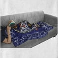 thumbnail image 6 of Sugar Skull Soft Flannel Fleece Blanket, Scary Floral Skull with Motifs in Ornate Framework Swirls Gothic Vintage Look, Cozy Plush for Indoor and Outdoor Use, 70" x 90", Multicolor, by Ambesonne, 6 of 6
