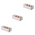 thumbnail image 1 of VONKY Partition Ladder Layered Detachable Partition Wide Application Large Capacity Plastic Storage Box Organizers Storage white Rectangular 3Set, 1 of 6