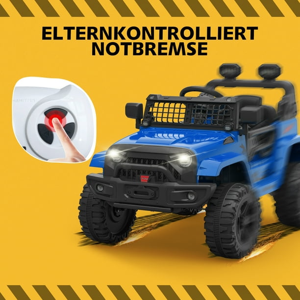 COSTWAY Coche Eléctrico UTV Para Niños Con 2 Plazas - 12V Todoterreno Con Volquete, Control Remoto, Música Y USB - Azul
