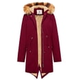 thumbnail image 5 of WenVen Women's Puffer Jacket Hooded Winter Coat Warm Windproof Quilted Coat Red XL, 5 of 6