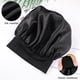 thumbnail image 2 of BRIGHTFUFU SUPVOX Gorro para dormir de lado ancho Gorro de pelo largo de alta resistencia para dormir Mujeres Hombres Unisex (Negro, 56-58 cm), 2 of 7