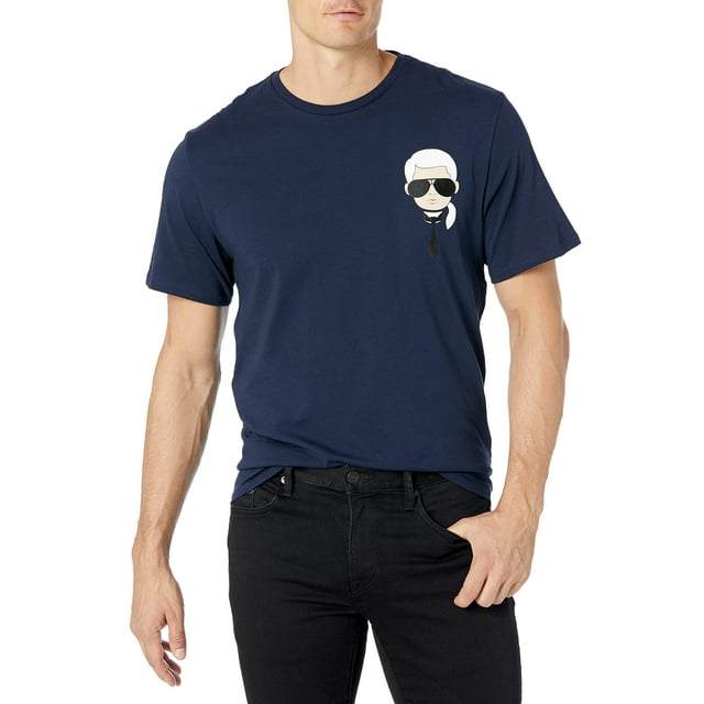 Remera clásica Karl con personaje de Karl Lagerfeld Paris en color azul marino