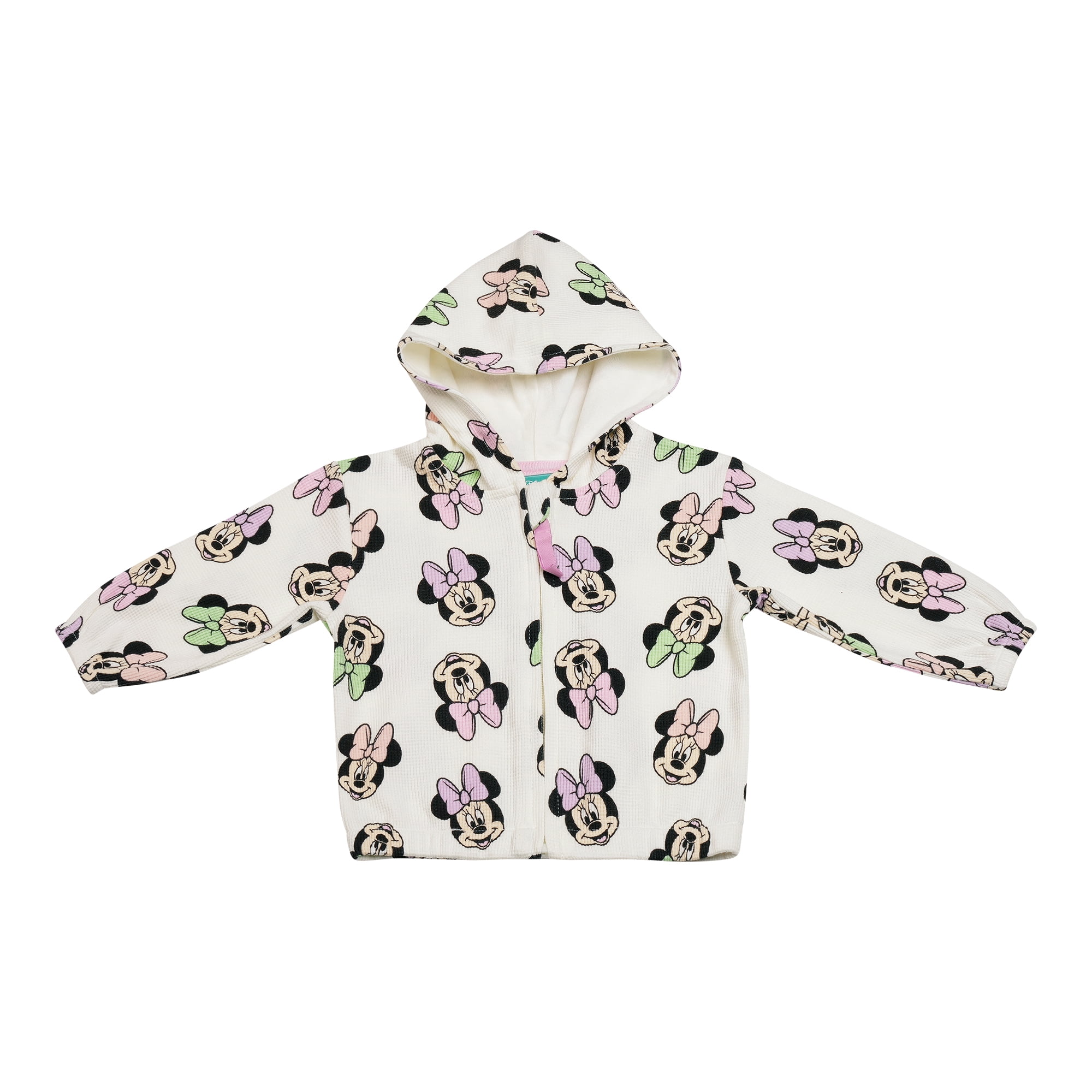 Disney Clothes Baby Girls 3-Piece Layette Set – Minnie Mouse Outfit with Hooded Jacket, Bodysuit & Pants (Pink/White) – 3/6M