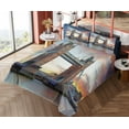 thumbnail image 4 of Ambesonne London Fitted & Top Sheet Set with Shams, Historical Tower Bridge, Multicolor, 4 of 5